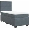 Lova su spyruoklėmis ir čiužiniu, pilka, 90x190 cm, aksomas