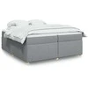 Lova su spyruoklėmis ir čiužiniu, pilka, 200x200cm, audinys