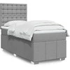 Lova su spyruoklėmis ir čiužiniu, pilka, 90x190 cm, audinys