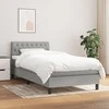 Lova su spyruoklėmis ir čiužiniu, pilka, 90x200 cm, audinys