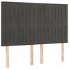 Lova su spyruoklėmis ir čiužiniu, pilka, 140x200 cm, aksomas