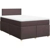 Lova su spyruoklėmis ir čiužiniu, ruda, 120x190cm, audinys