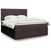 Lova su spyruoklėmis ir čiužiniu, ruda, 180x200 cm, audinys