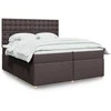Lova su spyruoklėmis ir čiužiniu, ruda, 200x200 cm, audinys