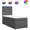 Lova su spyruoklėmis ir čiužiniu, tamsiai pilka, 80x200 cm