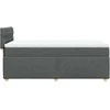 Lova su spyruoklėmis ir čiužiniu, tamsiai pilka, 90x200 cm
