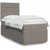 Lova su spyruoklėmis ir čiužiniu, taupe, 100x200cm, audinys