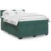 Lova su spyruoklėmis ir čiužiniu, žalia, 140x200 cm, aksomas