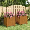 Loveliai su kojelėm, 2vnt., rūdžių, 32x30x33cm, Corten plienas