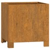 Loveliai su kojelėm, 2vnt., rūdžių, 32x30x33cm, Corten plienas