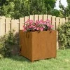 Lovelis su kojelėmis, rūdžių, 49x47x50cm, Corten plienas
