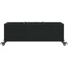 Lovelis su ratukais/3 vazonais, juodas, 107x32x38cm, PE ratanas