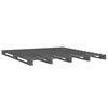 Lova iš palečių, pilka, 140x190cm, pušies medienos masyvas
