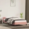 Lova Lovos rėmas su galvūgaliu be čiužinio rožinis 90x200 cm aksomas