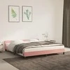 Lova lovos rėmas su galvūgaliu be čiužinio rožinis 160x200cm aksomas