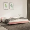 Lova lovos rėmas su galvūgaliu be čiužinio rožinis 200x200cm aksomas