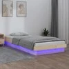 Lova Lovos rėmas su LED, 75x190cm, medienos masyvas, vienvietis