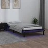 Lova Lovos rėmas su LED, juodas, 90x190cm, mediena, vienvietis