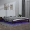 Lova Lovos rėmas su LED, medaus rudas, 200x200cm, medienos masyvas