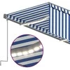 Markizė su uždanga/LED/vėjo jutikliu, mėlyna/balta, 3,5x2,5m