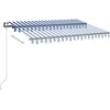 Markizė su LED/vėjo jutikliu, mėlyna/balta, 350x250cm