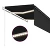 Markizė su uždanga/LED/vėjo jutikliu, antracito, 3,5x2,5m