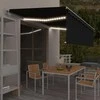 Markizė su uždanga/LED/vėjo jutikliu, antracito, 5x3m