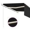 Markizė su uždanga/LED/vėjo jutikliu, antracito, 4,5x3m