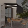 Markizė su uždanga/LED/vėjo jutikliu, antracito, 3,5x2,5m