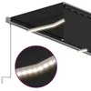 Markizė su uždanga/LED/vėjo jutikliu, antracito, 3,5x2,5m