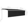 Markizė su uždanga/LED/vėjo jutikliu, antracito, 5x3m