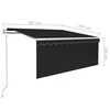 Markizė su uždanga/LED/vėjo jutikliu, antracito, 3,5x2,5m
