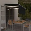 Markizė su uždanga/LED/vėjo jutikliu, antracito, 3,5x2,5m