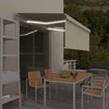 Markizė su uždanga/LED/vėjo jutikliu, kreminė, 3x2,5m