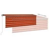 Markizė su uždanga/LED/vėjo jutikliu, oranžinė/ruda, 4x3m