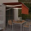 Markizė su uždanga/LED/vėjo jutikliu, oranžinė/ruda, 4,5x3m