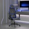 Masažinė žaidimų kėdė, juodos ir mėlynos spalvos, dirbtinė oda