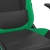 Masažinė žaidimų kėdė, juodos ir žalios spalvos, dirbtinė oda