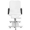 Masažuotojo kėdė su pakoja, baltas, 127x60x98cm, dirbtinė oda