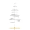 Metalinė Kalėdų eglutė su mediniu pagrindu, juoda, 150 cm