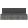 Modulinė dvivietė sofa, pilkos spalvos, poliratanas