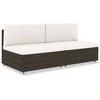 Modulinė dvivietė sofa, rudos spalvos, poliratanas