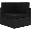 Modulinė kampinė sofa, juodos spalvos, poliratanas
