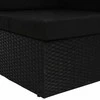 Modulinė kampinė sofa, juodos spalvos, poliratanas