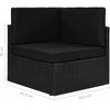 Modulinė kampinė sofa, juodos spalvos, poliratanas