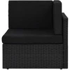 Modulinė kampinė sofa, juodos spalvos, poliratanas