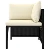 Modulinė kampinė sofa su pagalvėlėmis, juoda, poliratanas