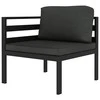 Modulinė kampinė sofa su pagalvėmis, antracito, aliuminis