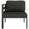 Modulinė kampinė sofa su pagalvėmis, antracito, aliuminis