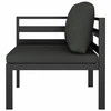 Modulinė kampinė sofa su pagalvėmis, antracito, aliuminis